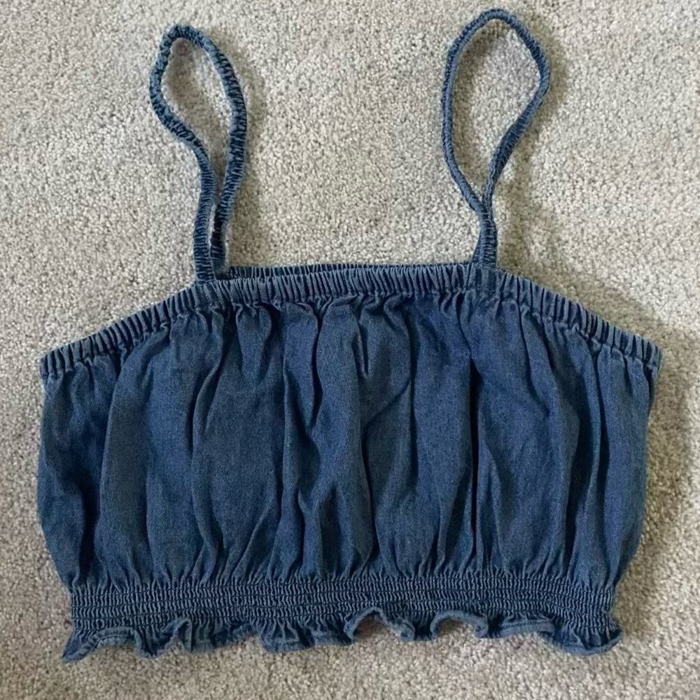 AE DENIM CROP TOP - NEW W/TAGS